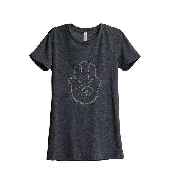 Hamsa Hand Women's Fashion Relaxed T-Shirt Tee Charcoal Grey Medium