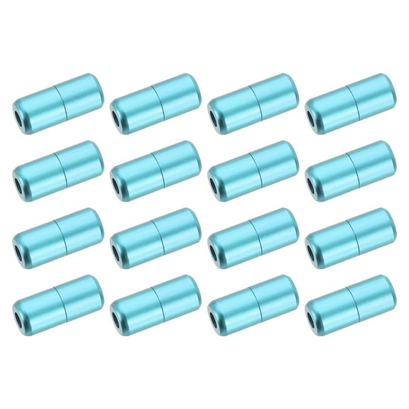 16Pack Shoe Laces Buckle Lock Aluminum No Tie Shoelace Turnbuckle, Sky Blue