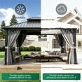 thumbnail image 6 of Clouddwell 12' x 14' Gazebo for Patio, Gazebo Pergola with Sloped Roof, Large Wall-Mounted Heavy Duty Awnings, for Deck, Patio and Backyard,Gray, 6 of 7