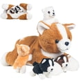 thumbnail image 1 of Perro de peluche Youthfuljive Corgi con bebés, 5 unidades para niños, 1 of 5