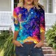 thumbnail image 1 of Tejiojio Womens Summer Crew Neck Casual T Shirt 3/ Length Sleeve Blouses Tops Athletic T-Shirt for Women Graphic S-3XL, 1 of 7