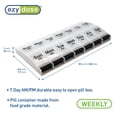 thumbnail image 3 of Ezy Dose Push Button (7-Day) Pill Planner, AM/PM, Large Compartments, Transparent Lids, Black, 3 of 5