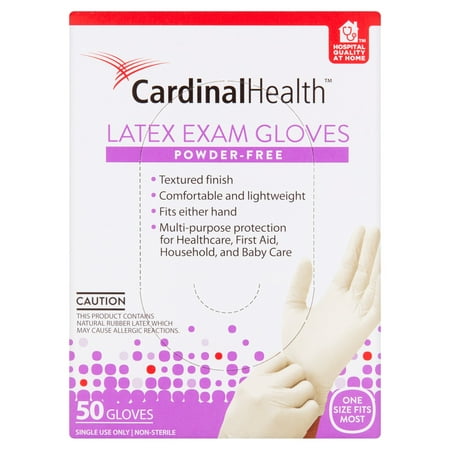 Cardinal Health Latex Exam Gloves, 50 count