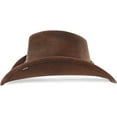 thumbnail image 2 of Stetson Men's Roxbury Shapeable Leather Cowboy Western Hat, Mocha, X-Large, 2 of 3