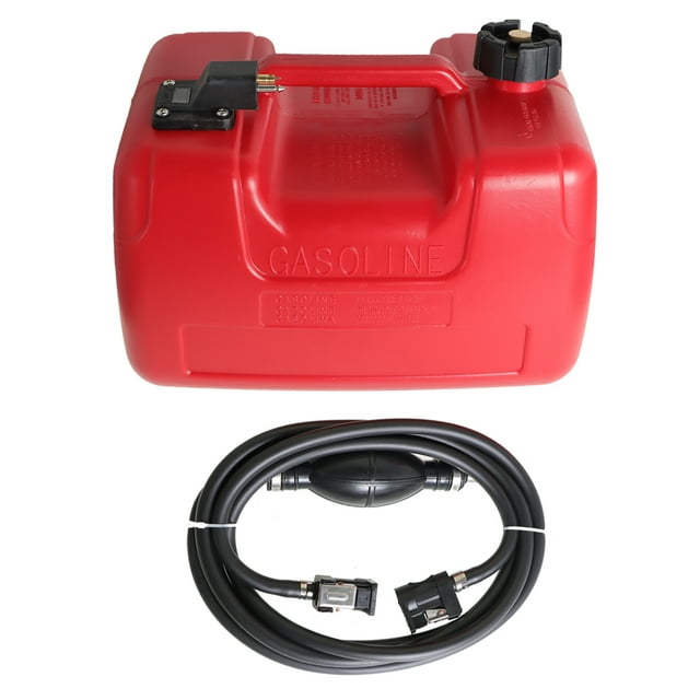 3 Gallon Portable Boat Fuel Tank with Line Connector, 12L Red Marine