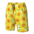 thumbnail image 4 of Cauagu Sunflowers2 Print Men's Swim Trunks,Hawaiian Bathing Suit Swimsuits Beach Shorts with Pockets for Men Quick Dry Swimming Board Shorts-X-Large, 4 of 6
