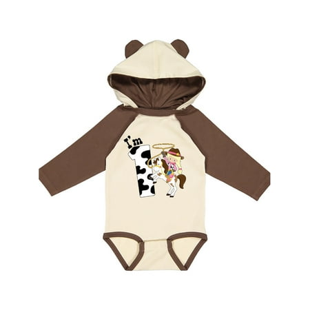 

Inktastic I m One-cowgirl riding horse birthday Gift Baby Girl Long Sleeve Bodysuit