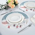 thumbnail image 4 of 15.4" Round Placemat Set of 6 Polyester Fabric Place Mats Non-Slip Dining Kitchen Table Mats for Kitchen Party Decor People Ice Skating on The Street, 4 of 5