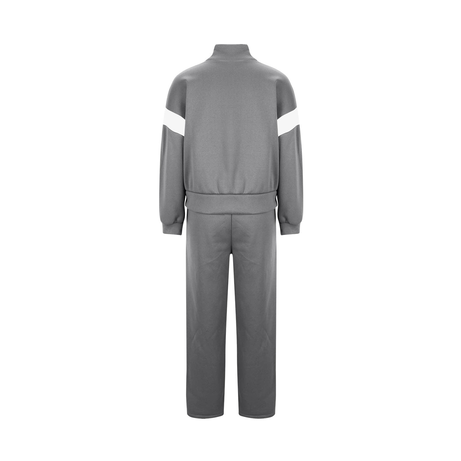 YUGYXL Womens Color Block Tracksuit 2 Pieces Outfits Long Sleeve Zipper Jacket and Pants Sportswear Sweatsuits with Pocket Gray XL