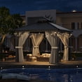 thumbnail image 7 of NETAJE 10x10 FT Hardtop Gazebo, Heavy Duty Gazebo with Aluminum Frame, Galvanized Steel Double Roof & Mosquito Net for Garden, Patio, Grey, 7 of 7