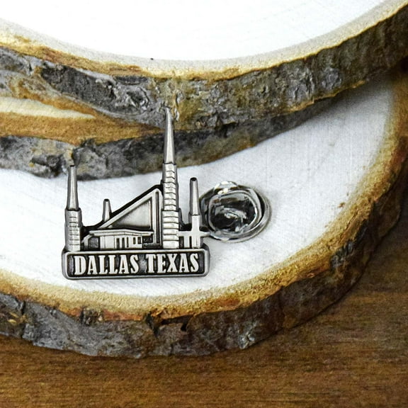 Dallas Texas 3/4" Antique Gold Temple Pin by Ringmasters