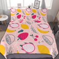 thumbnail image 1 of HAHDAXIA Fruit Pattern Bedding Solid Comforter Set for All Seasons,3 Pieces(1 Comforter+2 Pillowcases),Soft Microfiber Bedding Set King(90"x90"), 1 of 7