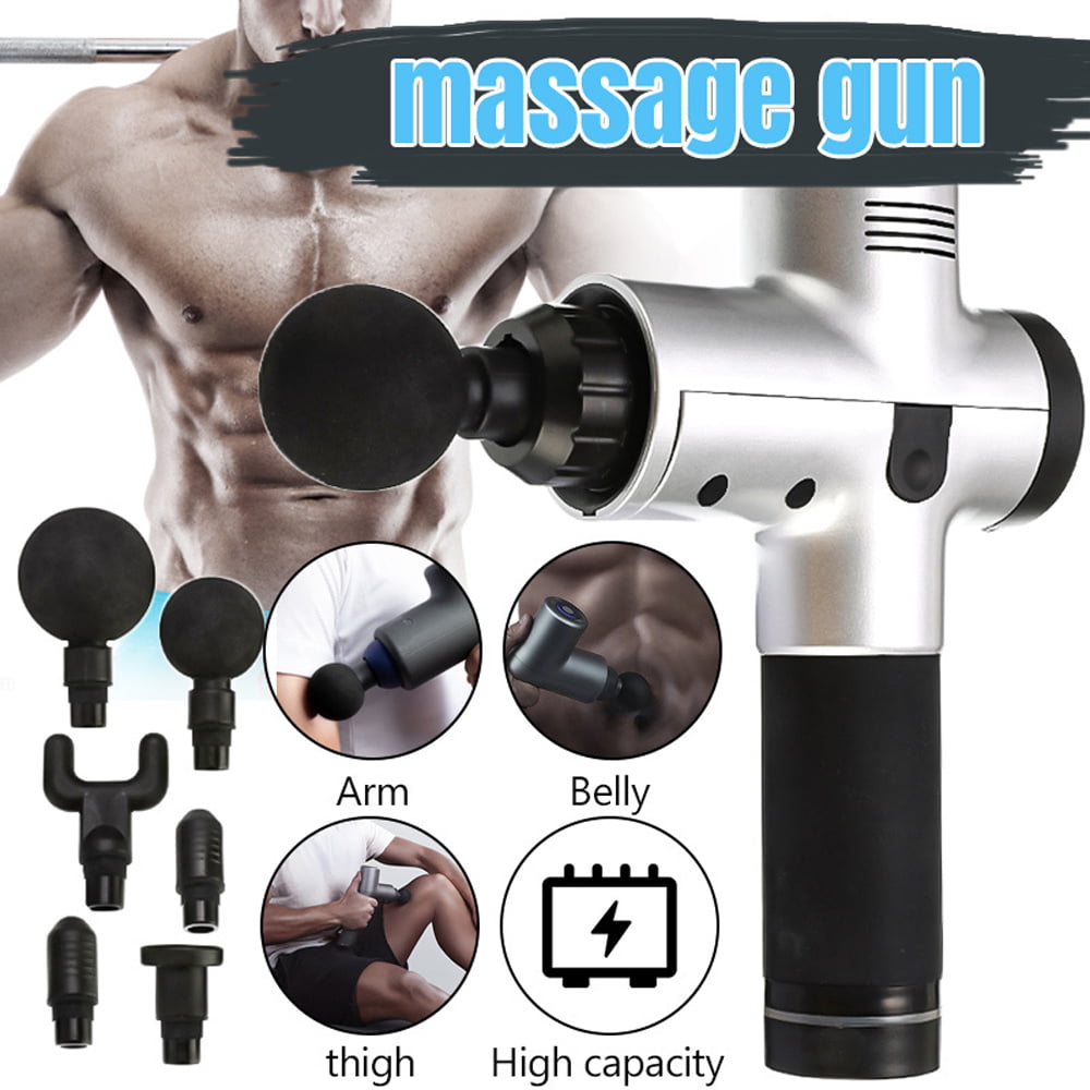 Muscle Massage Handheld Deep Tissue Muscle Massage Gun With 6 Massage Heads Rechargeable