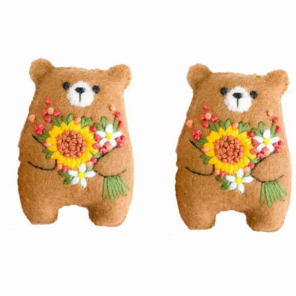 Small Pocket Hug Bouquet Bear, Cute Floral Miniature Bouquet Bear, Gift for Friends Graduation Day Brown