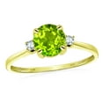 thumbnail image 2 of Original Star K� 7mm Round Genuine Peridot Classic 3 stone Engagement Ring, 2 of 9