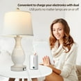 thumbnail image 4 of Set of 2 table lamps with USB C+A fast charging ports, 26-inch high rustic style living room lamp, white fabric lampshade with three-level dimming function, suitable for living room, bedroom and home, 4 of 7