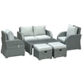 thumbnail image 1 of CoSoTower 6 PCS Outdoor Rattan Wicker Sofa Set Patio All Weather Furniture w/ Tea Table & Cushion for Backyard Garden Grey, 1 of 7