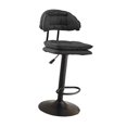 thumbnail image 4 of Taburete de bar, taburete alto, altura ajustable con respaldo, taburete de mostrador moderno de cuero PU, silla alta para isla de cocina del hogar Pedal de pierna negra, 4 of 8