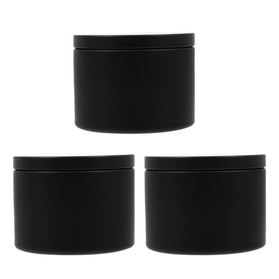 LEORX 3Pcs Round Metal Tin Candle Holders for Home Supplies Decorative Item in 6.3x6.3x2in