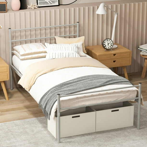 Twin bed frame no box spring required deals