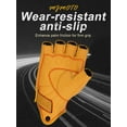 thumbnail image 6 of MJMOTO Vintage Leather Motorcycle Gloves Half Finger Touchscreen Off Road Riding Gloves with Hard Shell Protection Breathable, 6 of 9