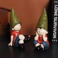 thumbnail image 4 of Elfos Pensando Niños Jardín Resina Adornos Artesanía Decoración-c, 4 of 5