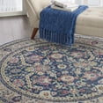 thumbnail image 6 of Nourison Global Vintage Persian Nav/Multicolor 6' x ROUND Area Rug, (6' Round), 6 of 8