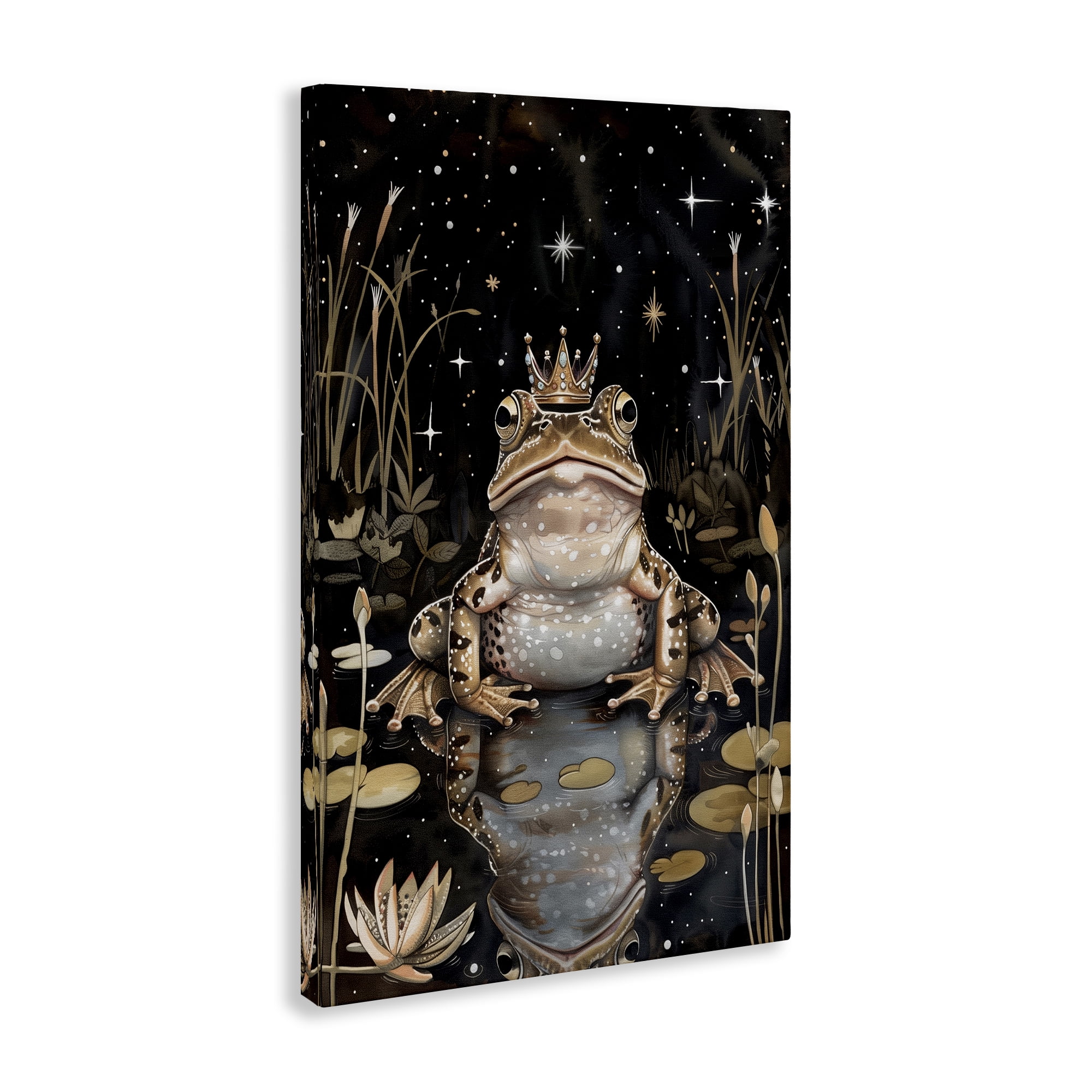 Stupell Industries Regal Toad at Night Animals & Insects Painting Gallery Wrapped Canvas Art Print Wall Art, 20 x 30