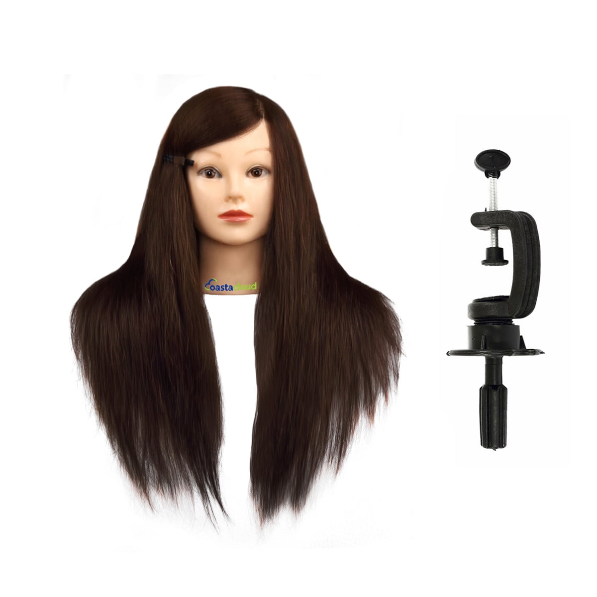 22in Human Hair 90 Head Training Hairdressing Mannequin Doll Manikin