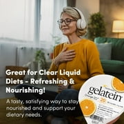 Gelatein Orange: 20 grams of protein. Sugar free. Ideal for clear liquid diets, swallowing difficulties, bariatric, dialysis and oncology. Great pre or post-workout snack. (12 pack)