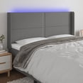 thumbnail image 3 of vidaXL LED Headboard Dark Gray 64.2"x6.3"x46.5"/50.4" Fabric, 3 of 59