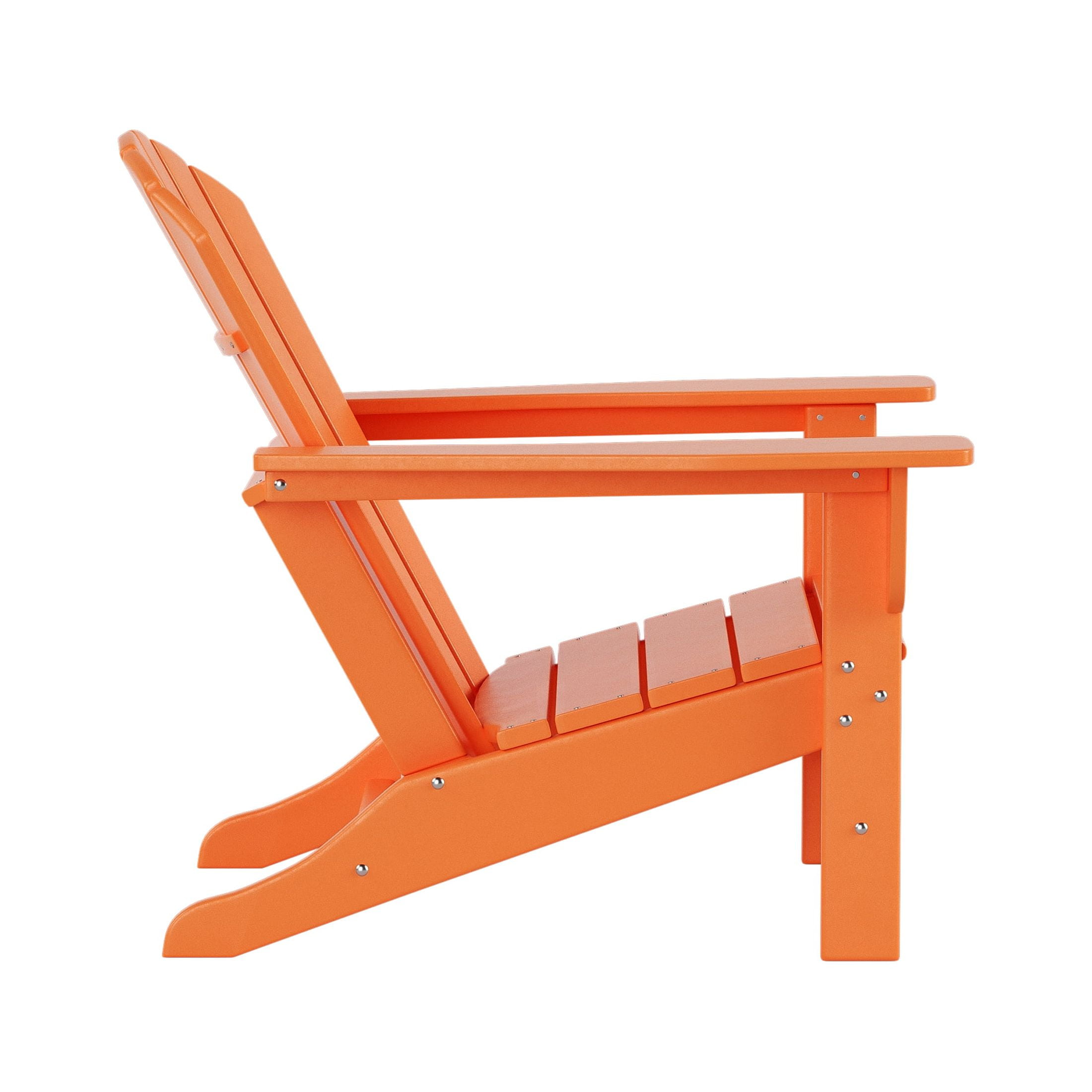 Westin Outdoor Adirondack Patio Chair with Ottoman Footrest, Orange