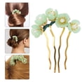 thumbnail image 2 of FRCOLOR 1 Pce Épingle à Cheveux Rétro en Jade avec Pompon, Décoration de Cheveux Fleur de Lotus, 2 of 5
