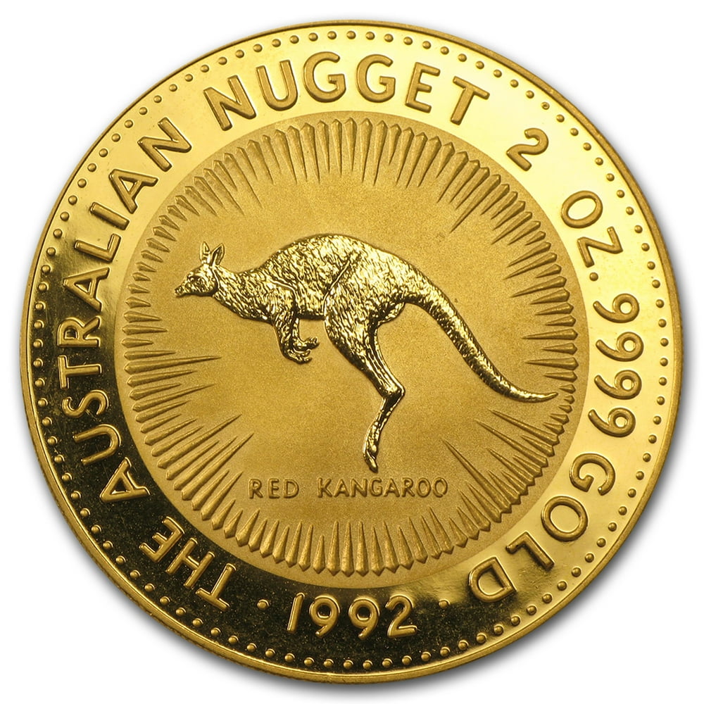Perth Mint 1992 Australia 2 oz Gold Nugget BU