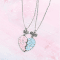 thumbnail image 3 of 2 Pcs Set Sequin Split Heart Best Friends Forever Friendship Necklace Pendant Gift, 3 of 5