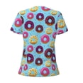 thumbnail image 3 of Uemuo Donuts Drawing Women's Deep V-Neck Low Cut Tops - Casual Loose Fit with Stainless Steel Loop, Soft, Breathable, Perfect for Office, Travel, and Daily Wear-Large, 3 of 5