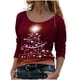 thumbnail image 1 of Camisas de Navidad Para Mujer Tops de Cuello Redondo Blusa de Manga Larga Con Estampado de Árbol de Moda Odeerbi  ODB194497, 1 of 5