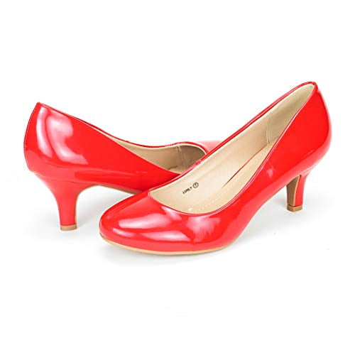 Women Shoes Round Toe High Pumps Wedding Party Shoes Patent Leather Stiletto 