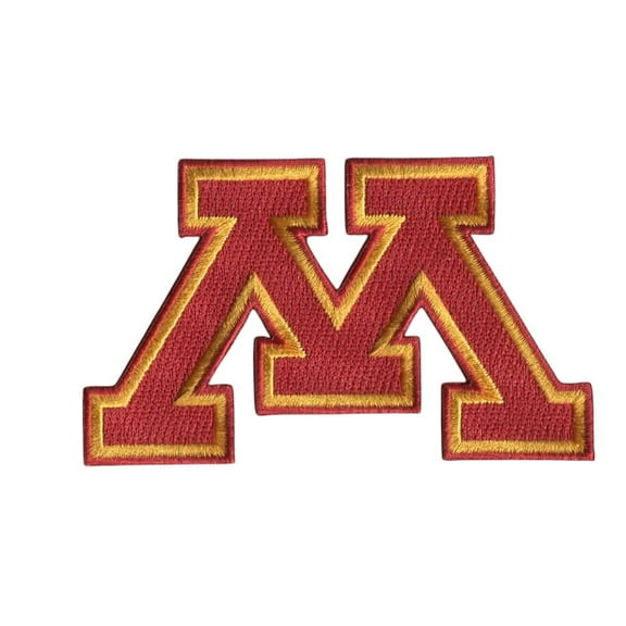 Minnesota "M" 3.75”W x 3.25”H Hook Velcro Patch (Not an Iron-on Patch)