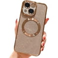 thumbnail image 1 of Funda magnética con purpurina para iPhone 14 de 6.1", compatible con Magsafe. Preciosa funda transparente con acabado brillante y acabado brillante. Protector de lente de cámara completo,, 1 of 8