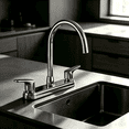 thumbnail image 2 of RV Kitchen Faucet 8 Inch Hole Spread Metallic Camper Sink Faucet, 360° Rotatable High Arc Gooseneck Leak-Proof for Motorhome Travel Trailer Mobile Home(Fit for 8 inch 2 or 3 Hole Sink), Chrome, 2 of 10