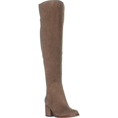 Womens Marc Fisher Elanie Wide Calf Over The Knee Boots, Dark Natural Suede, 5 US