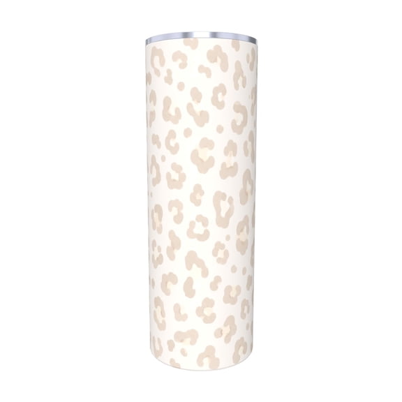 20oz Neutral Leopard Print Tumbler Insulated Car Cup Travel Coffee Cup Gift for Women with Straw