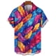 thumbnail image 3 of Camisas hawaianas de verano, camisas casuales para hombres, camisas con estampado de plumas para hombres, ropa de manga corta con solapa para hombres, camisas Aloha holgadas, 3 of 5