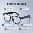 thumbnail image 3 of UNIFULL Smart Glasses for Women Men, Bluetooth Glasses with Photochromic Lenses Touch Control Voice Assistant for Clear Audio Remote Photography, Perfect for Indoor Outdoor, Black, 3 of 10