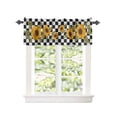thumbnail image 2 of Kitchen Cafe Valance Curtain for Small Windows,Farmhouse Blossom Sunflowers Buffalo Plaid Rod Pocket Short Valances Black White Window Treatment Panel for Living Room/Bedroom/Bathroom,42x12in, 2 of 9