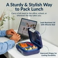 thumbnail image 3 of Bentgo Modern - Adult & Teen Bento Lunch Box; 3-4 Compartments, Leak-Resistant, 5.5 Cup Capacity/44 fl oz, Improved Locking Clips, Reusable, BPA-Free, Dishwasher/Microwave Safe Tray (Navy), 3 of 9