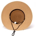 thumbnail image 6 of Beach Sun Straw Hats for Women Sun Protection Wide Brim Summer Straw Hat Color Khaki Size One Size, 6 of 7