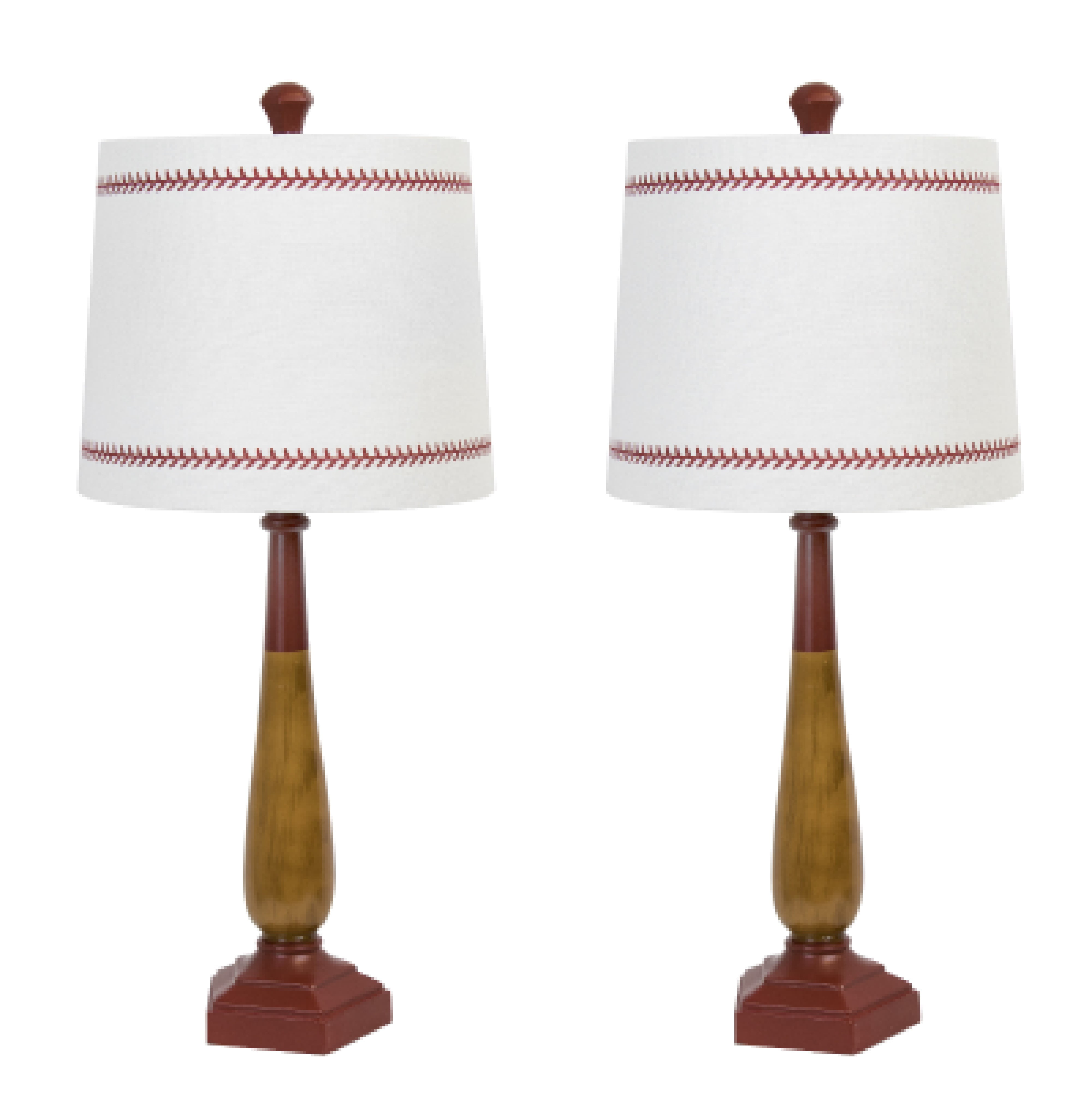 25.5" Barnwood & Pompeian Table Baseball Bat Table Lamp Set Walmart