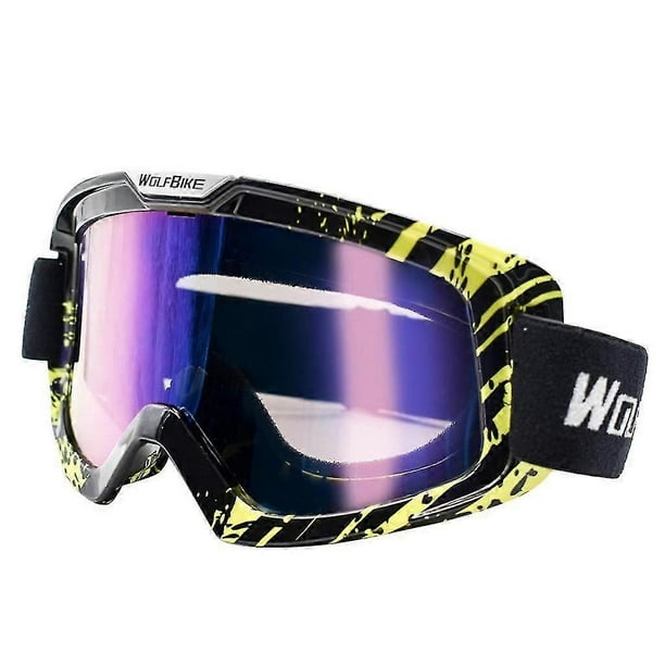 Outdoor Motorcycle Racing Goggles Bicycle Riding Glasses-Black&Yellow Frame